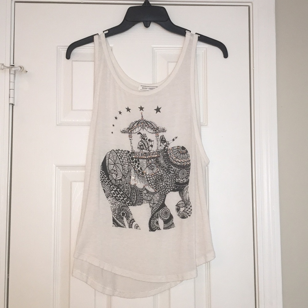 White elephant printed tank top